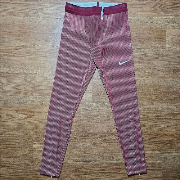 Nike Pro Elite USA Running Compression Tight Pants Medium M Red White Ankle Zips - Picture 4 of 12